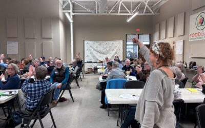 Candidate Maria Loveless meets with Rabun County citizens on March 11 at the Northeast Georgia Foodbank.